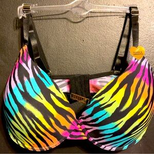 BNWT JUICY COUTURE Colorful Zebra Print Women's Bra